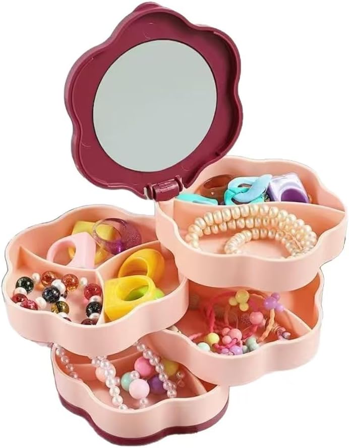 Rotating 4 layer plastic jewelry organizer