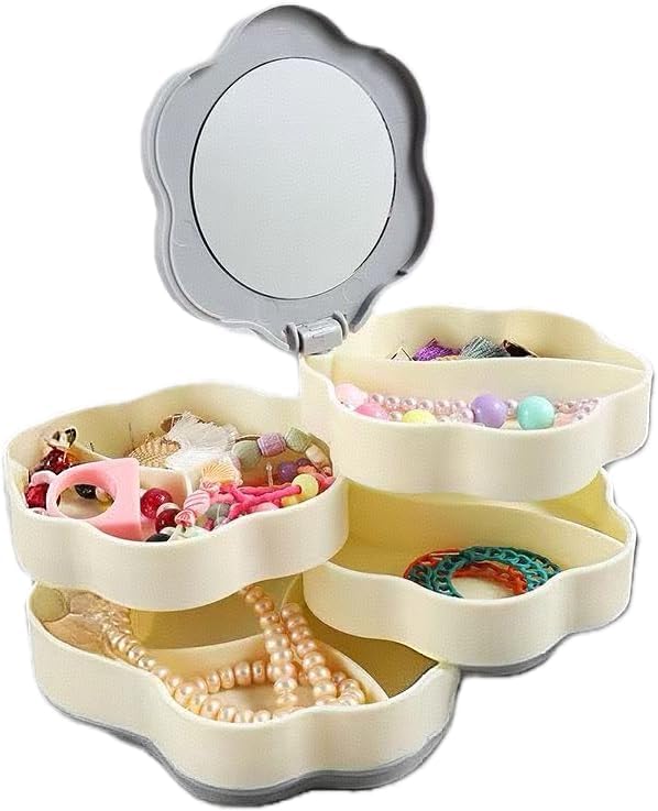 Rotating 4 layer plastic jewelry organizer