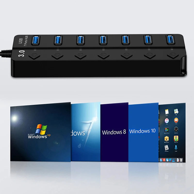 7-Port USB splitter expansion device