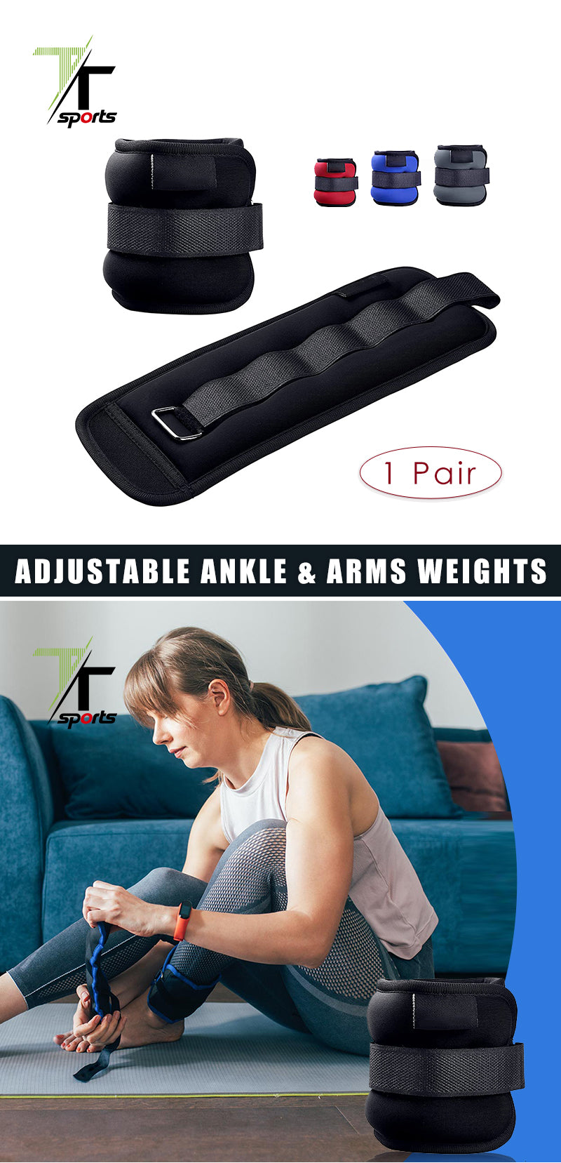 Ankle Weights (1Pair - 2Kgs)