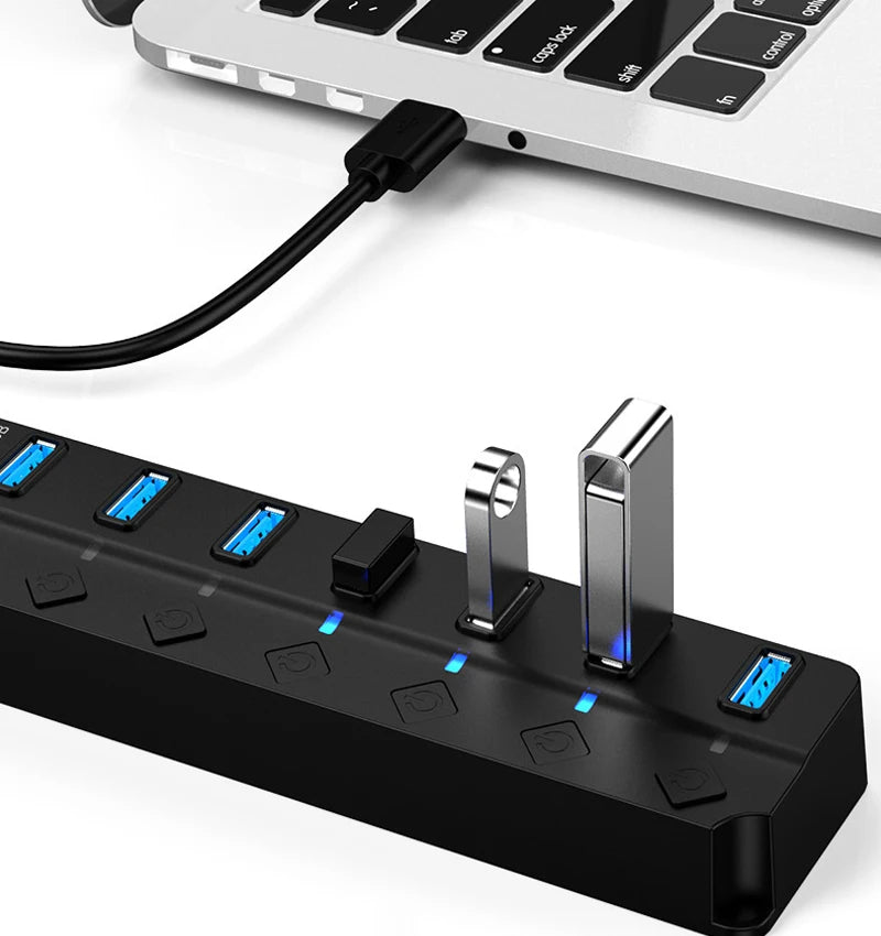 7-Port USB splitter expansion device