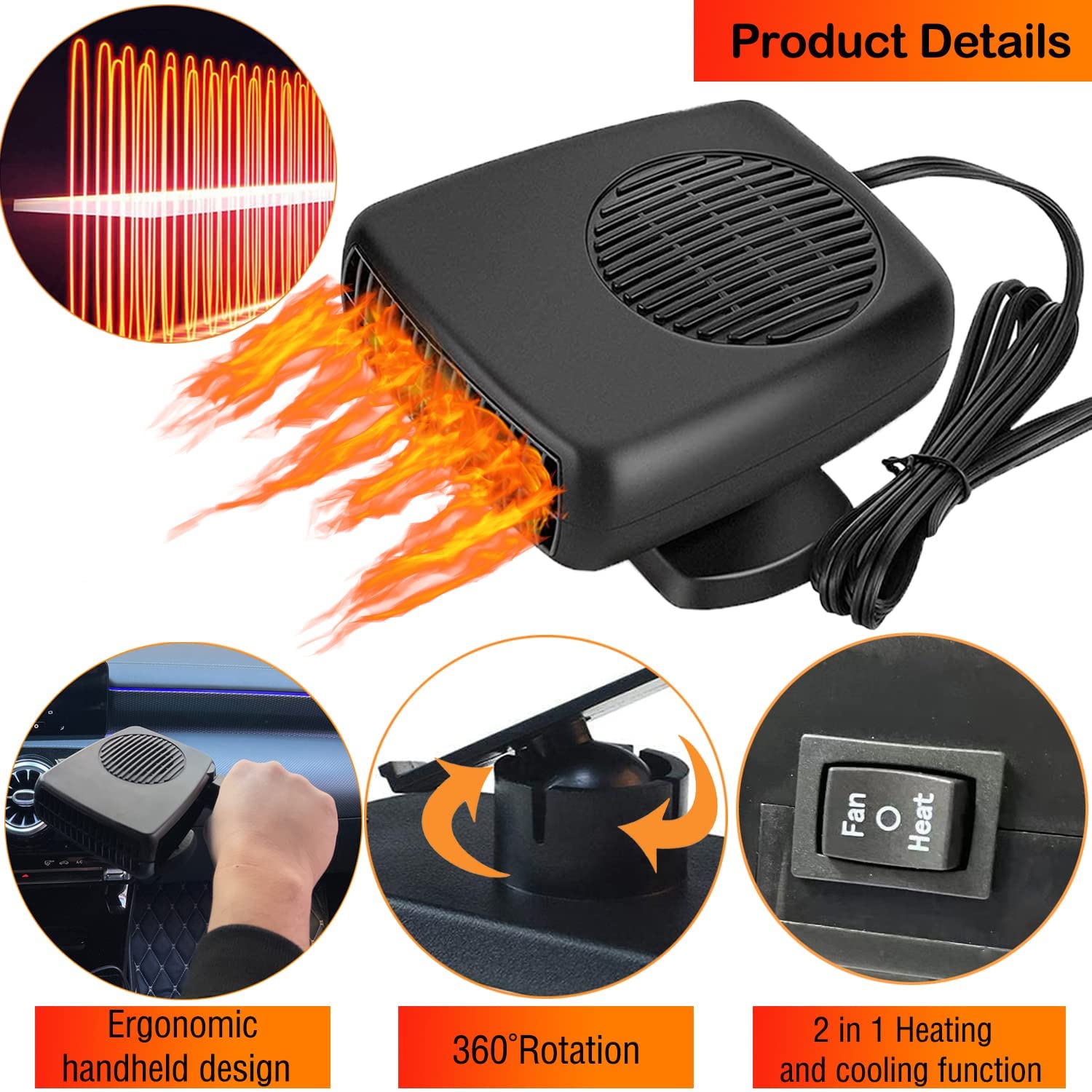 2 In1 Fast Heating & Cooling Fan