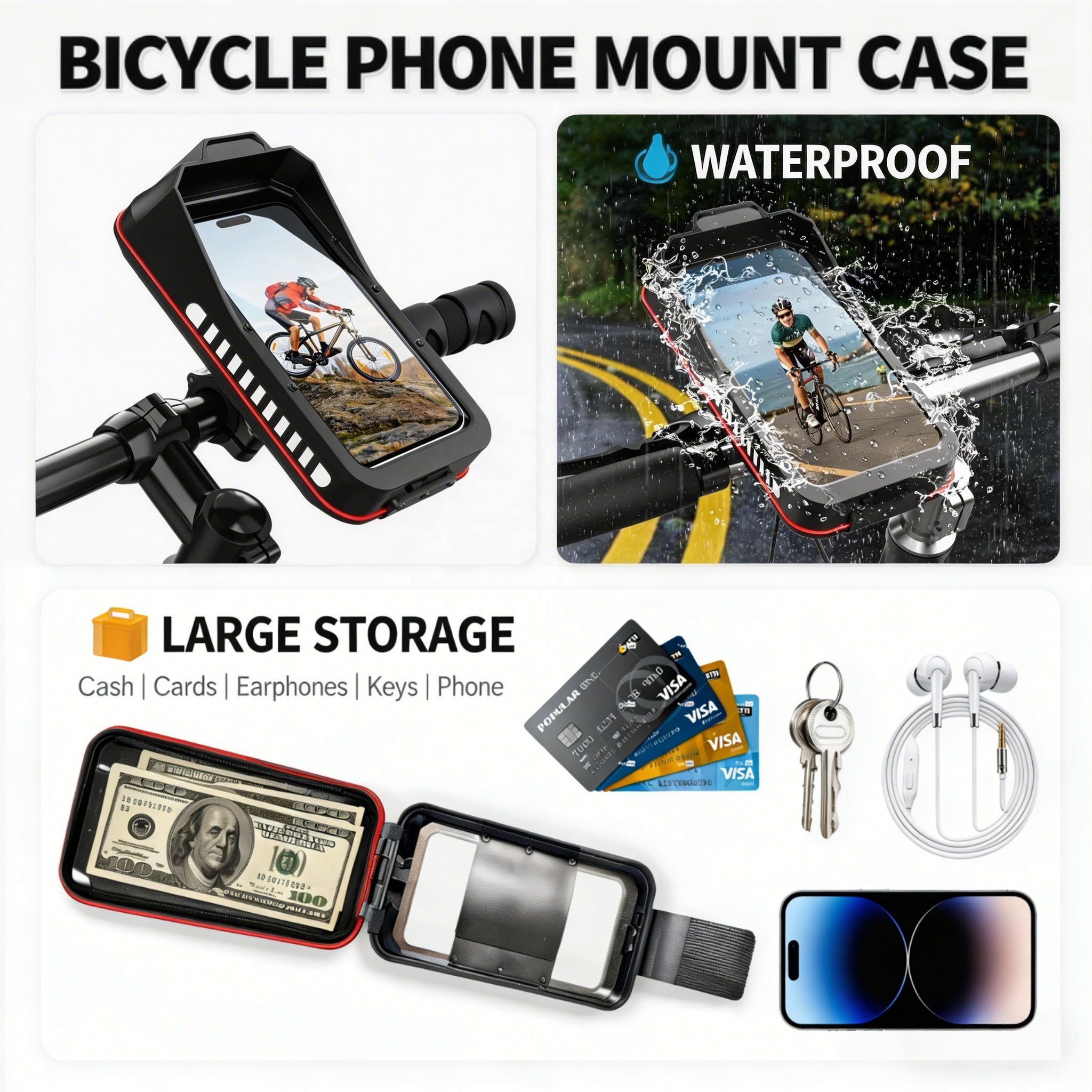 WaterProof Bicycle Phone Mount