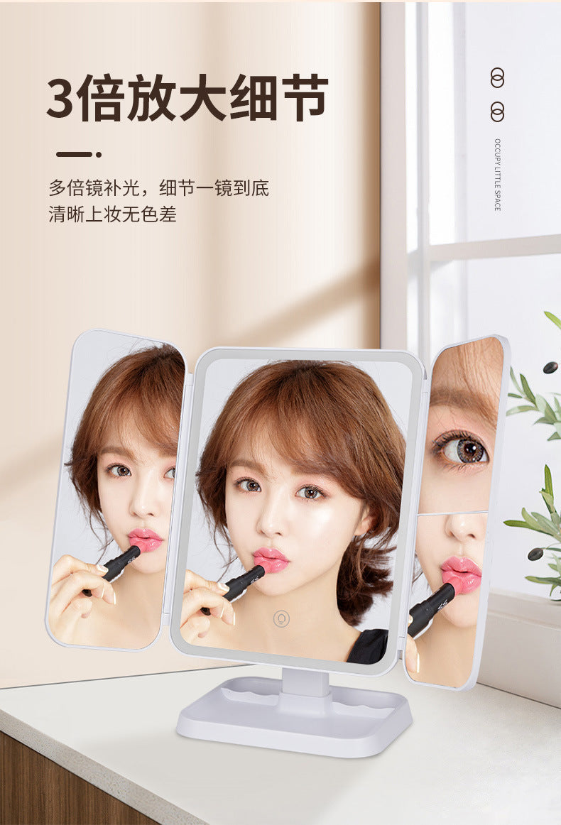 Foldable LED Makeup Mirror