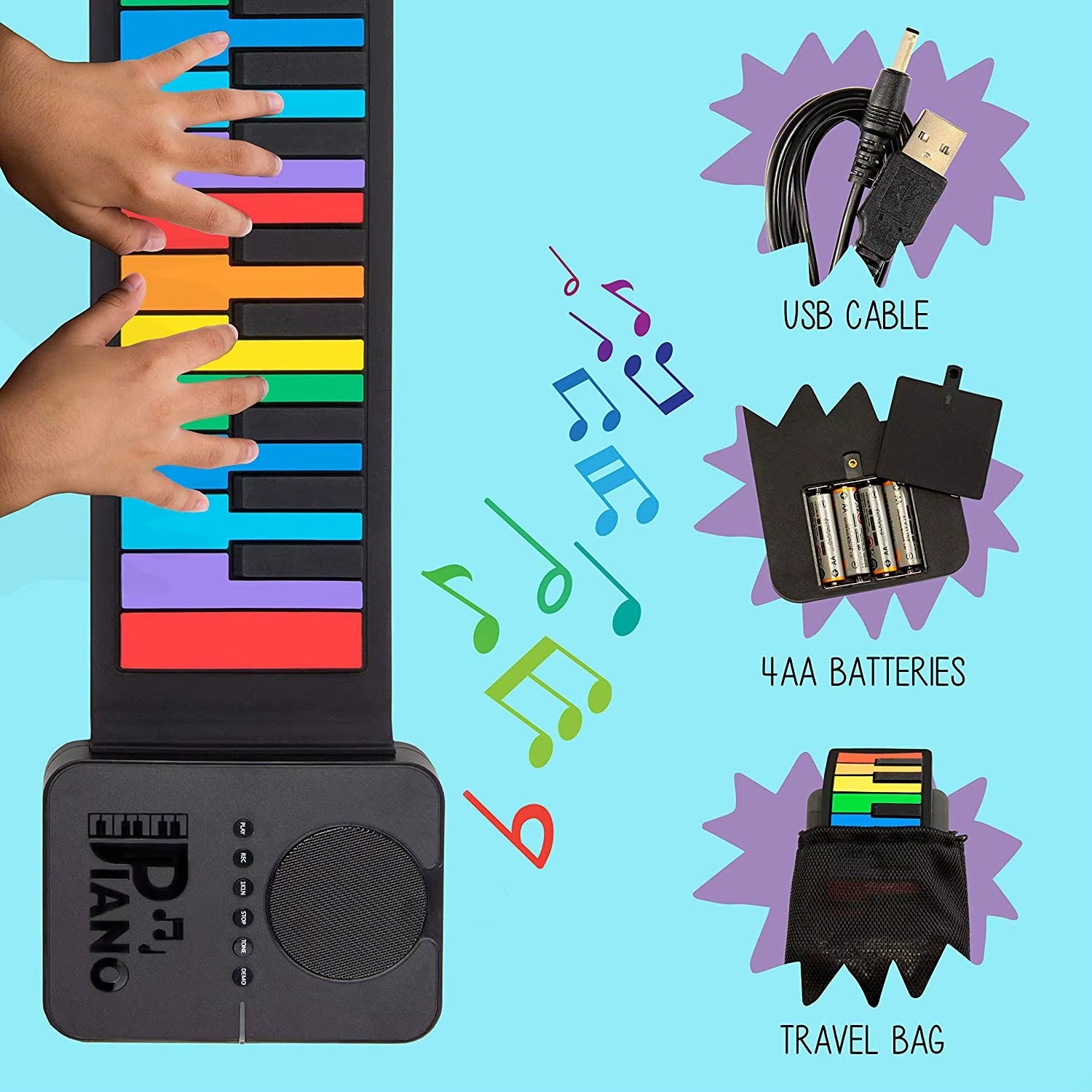 Roll Up Piano For Kids (49 Keys)