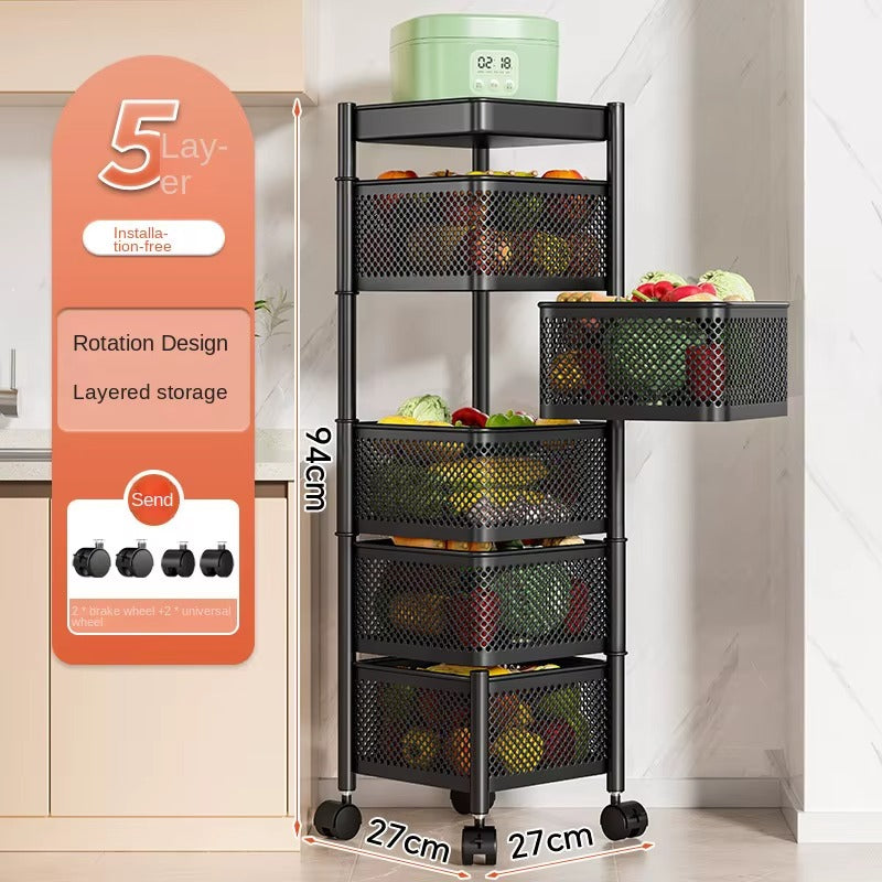 5-Layer Kitchen Trolley Storage Rack