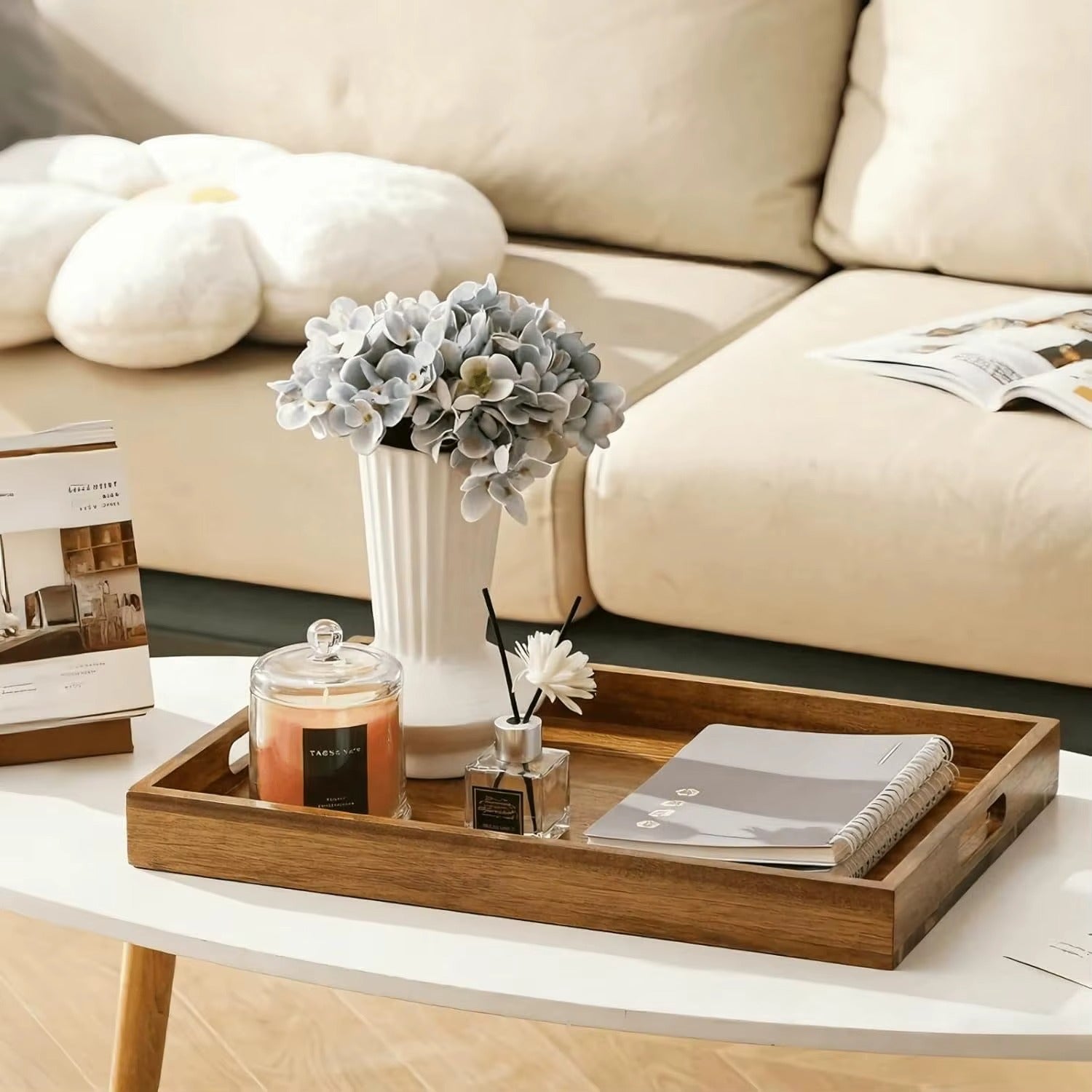 Rectangle Wooden Serving Tray Set (3Pcs)