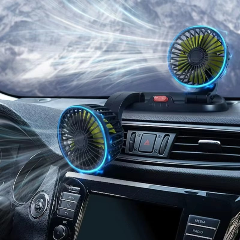 Portable Double-Head Electric Car Cooling Fan (24V/12V )