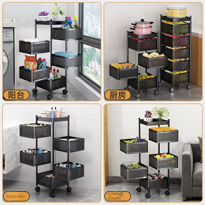 5-Layer Kitchen Trolley Storage Rack