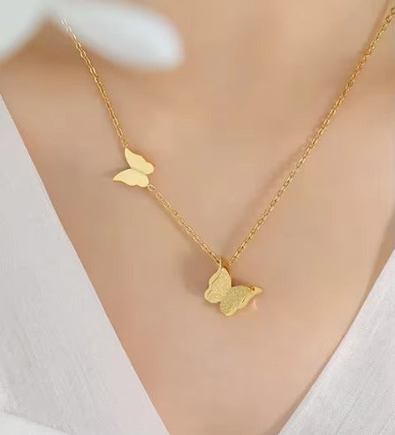 18K Gold Plated Butterfly Jewelry Set