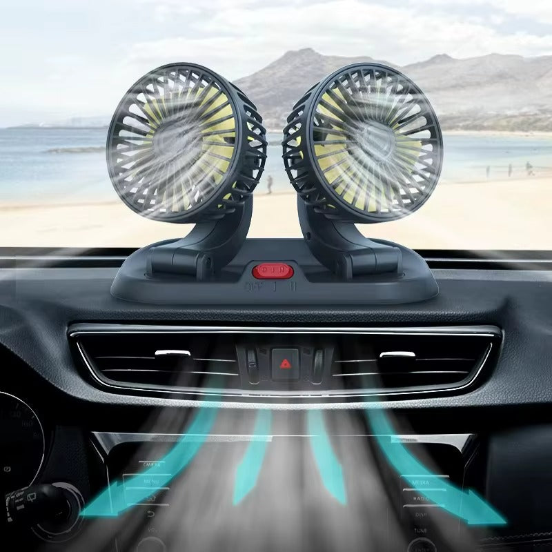 Portable Double-Head Electric Car Cooling Fan (24V/12V )