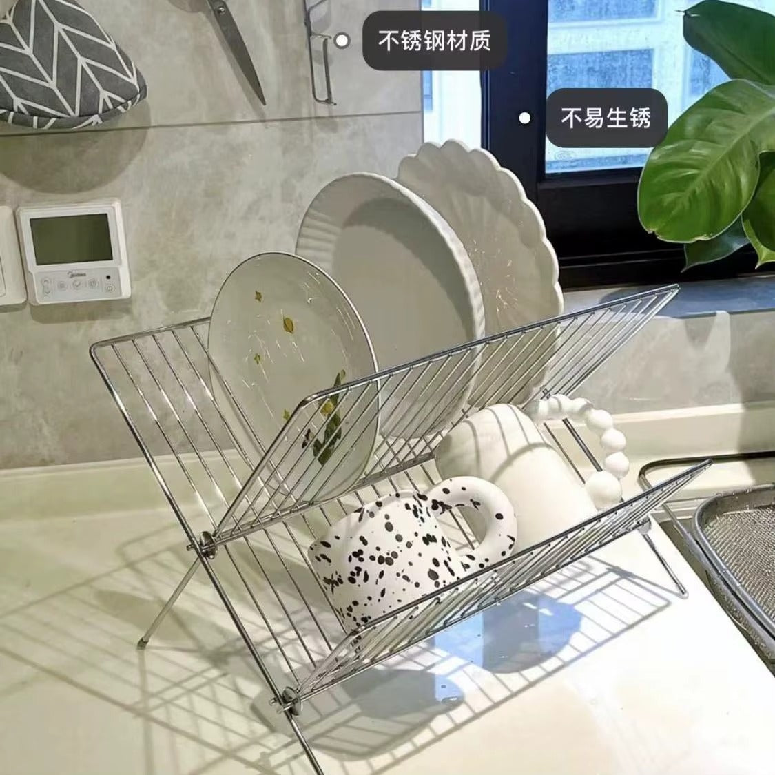 2-Tier Collapsible Dish Rack