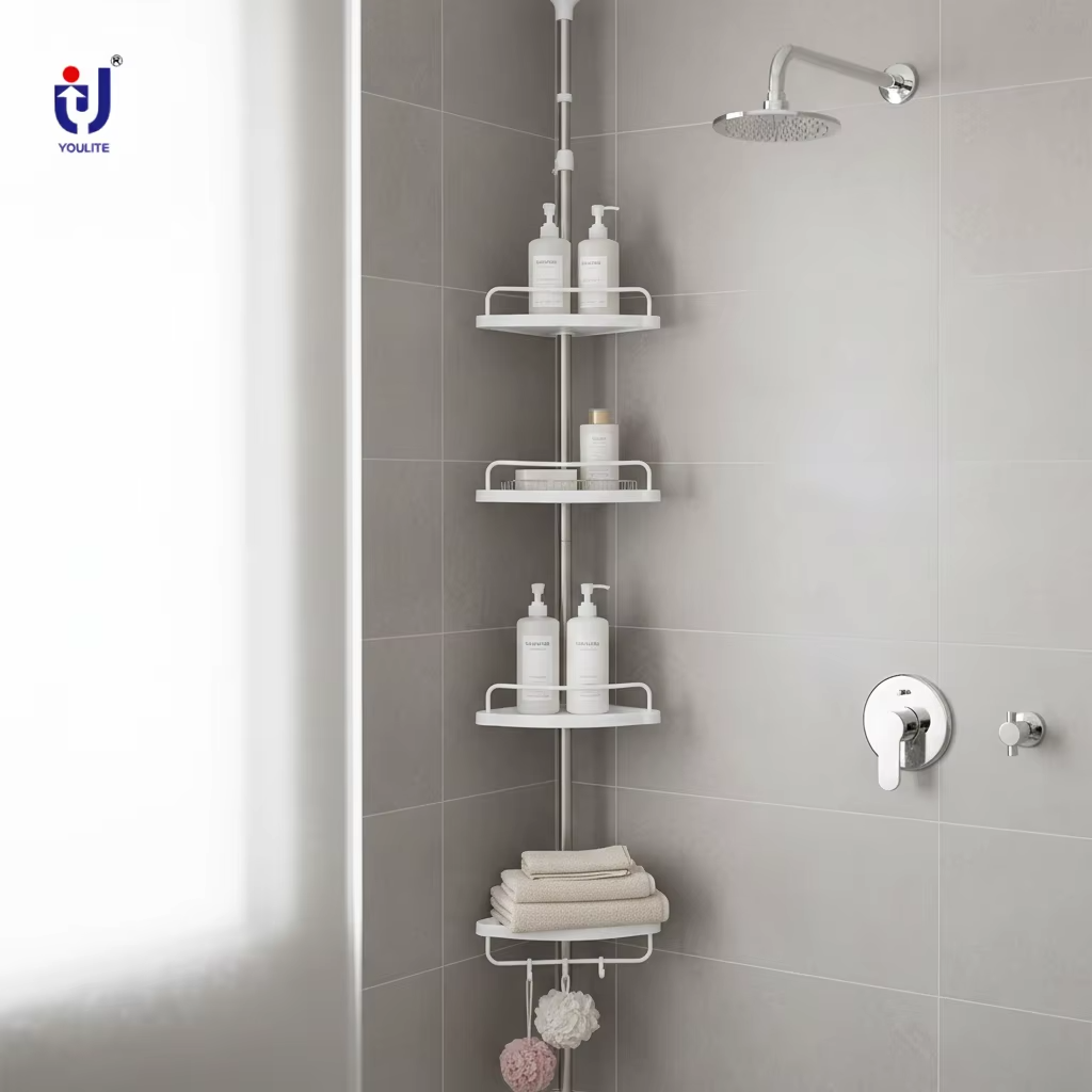 Corner bathroom organizer