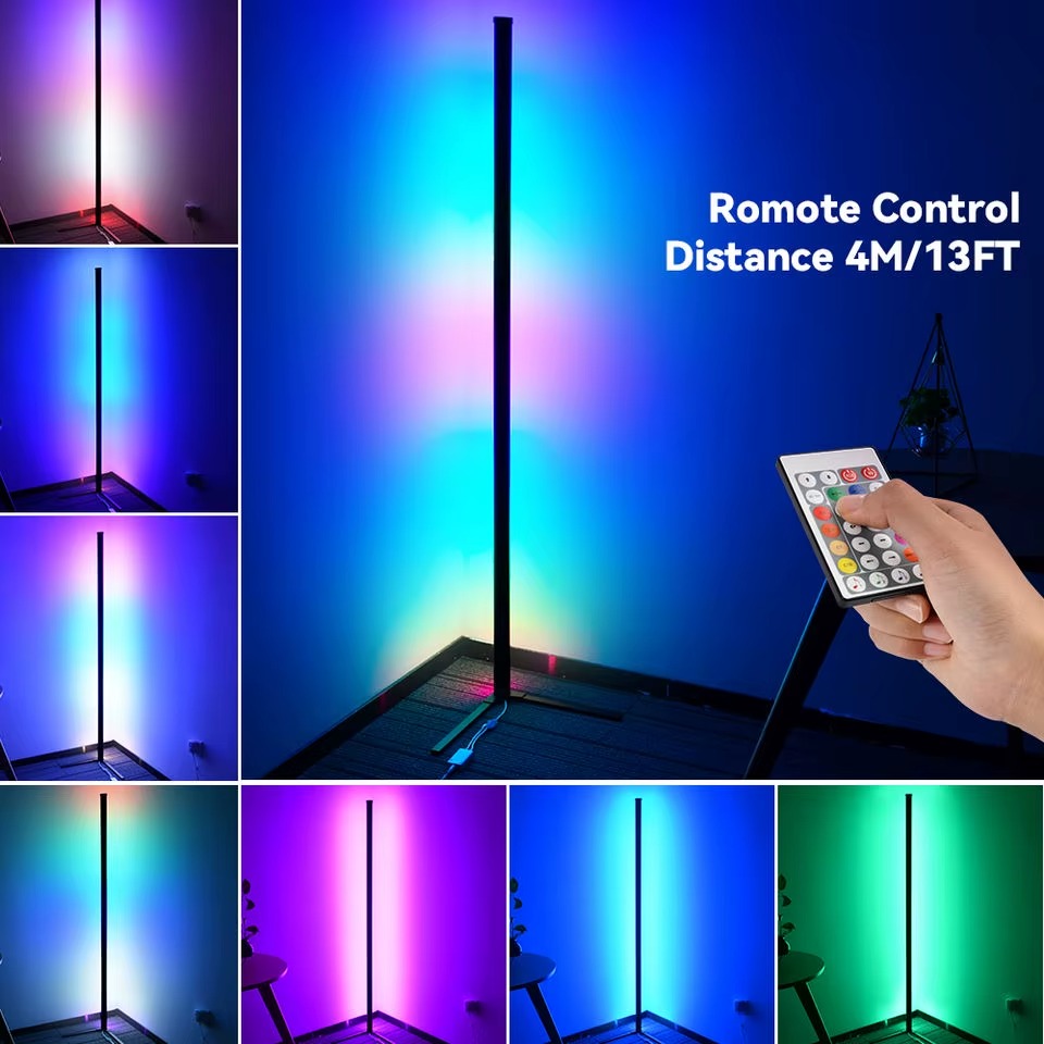 Smart Led RGB Corner Floor Lamp With RGB Remote