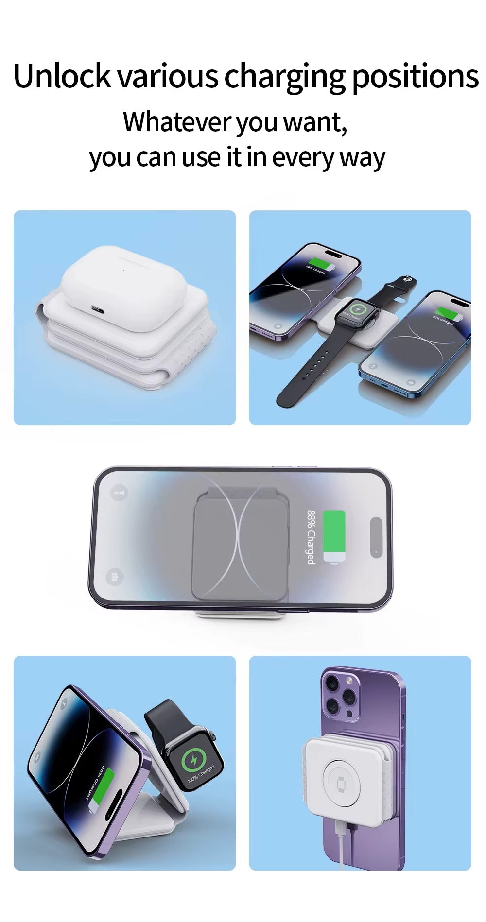 3-in-1 wireless charging station