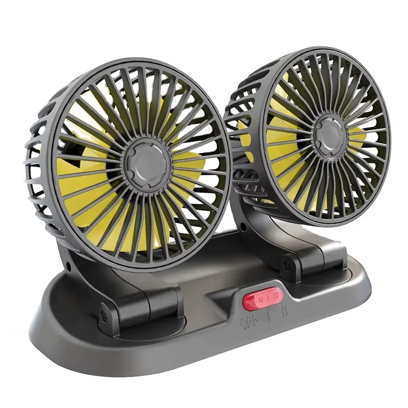 Portable Double-Head Electric Car Cooling Fan (24V/12V )