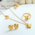 18K Gold Plated Butterfly Jewelry Set